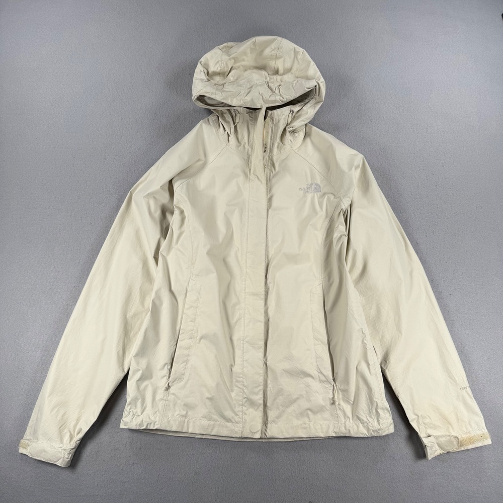 Y2k The North Face Womens DryVent Rain Jacket Cream Beige Hooded Shell Small